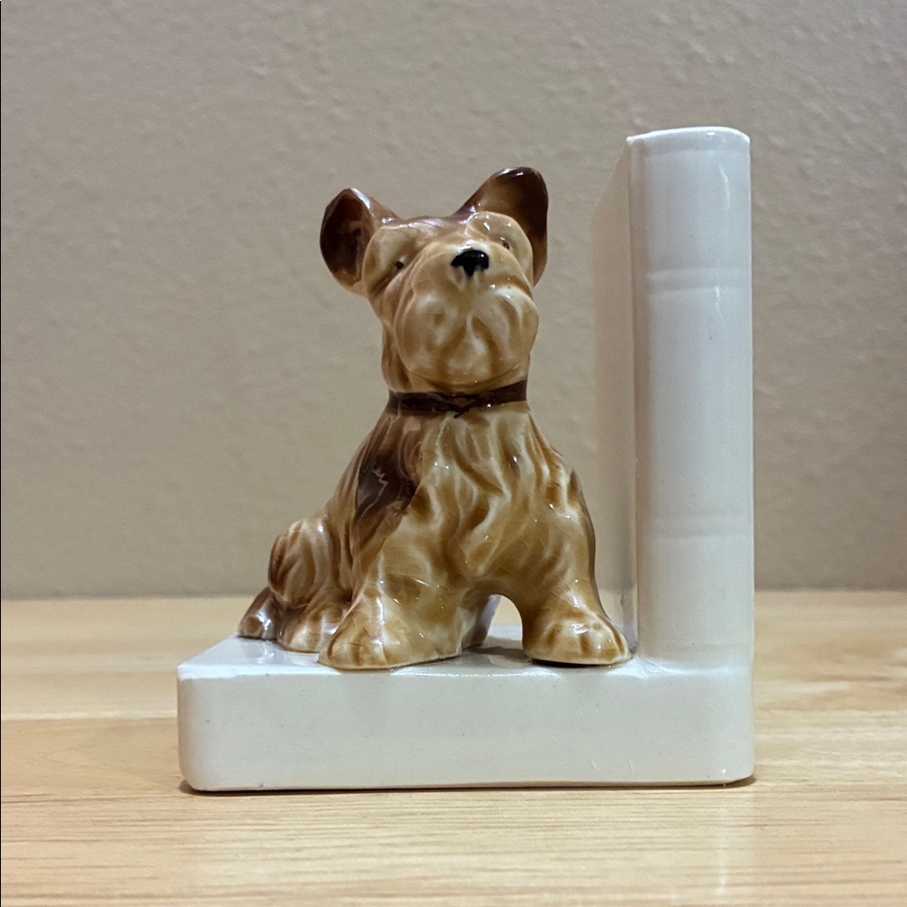 Vintage Ceramic Terrier Dog Bookend 40’s 50s mid century.